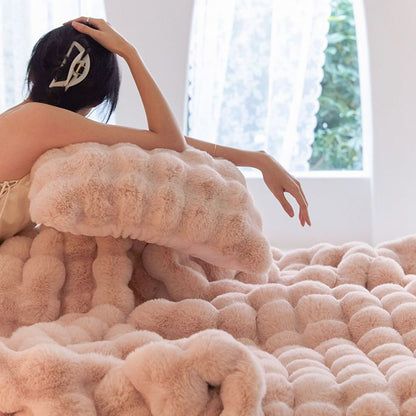 Double-sided Imitation rabbit wool blanket