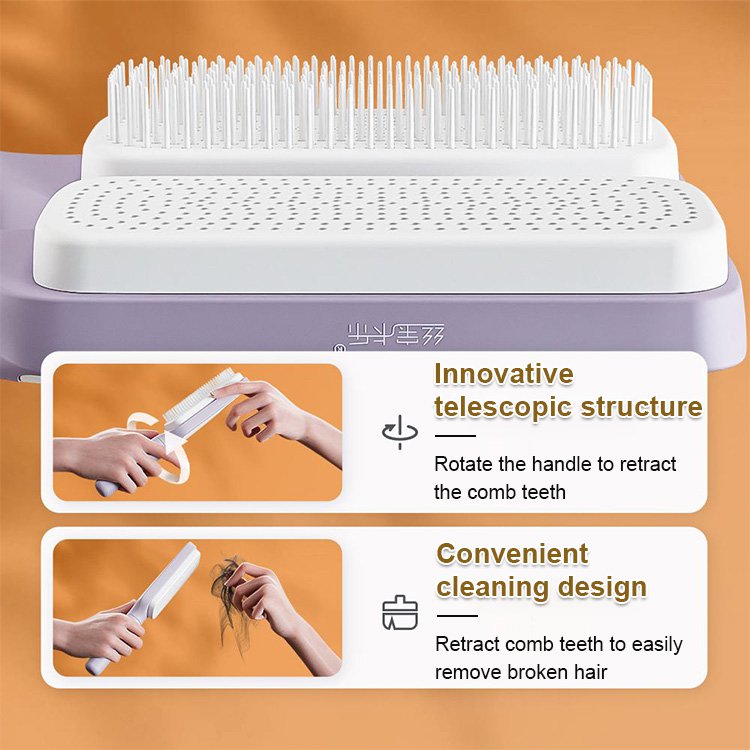 Automatic Self-Cleaning Rotating Hair Brush with Easy Hair Removal for Tangle-Free Styling