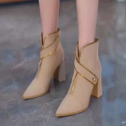 Women's Fashion Zipper Ankle Boots