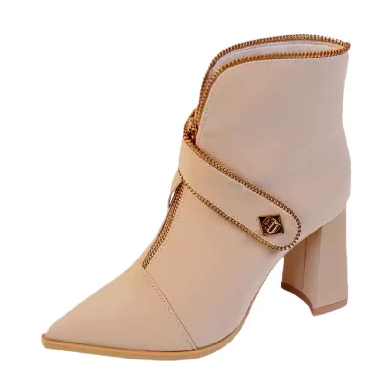 Women's Fashion Zipper Ankle Boots