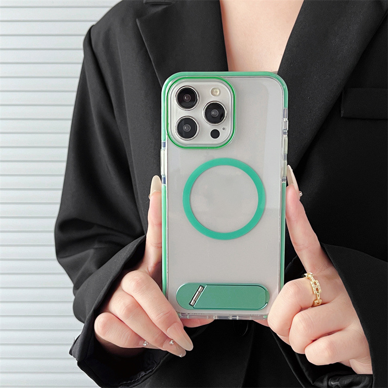 Transparent Phone Case with Kickstand for iPhone